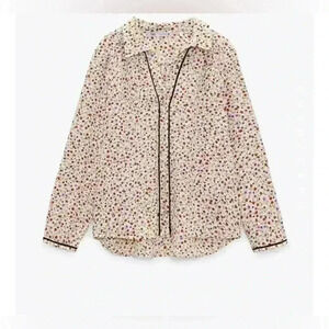 Zara floral print blouse bloggers fav L